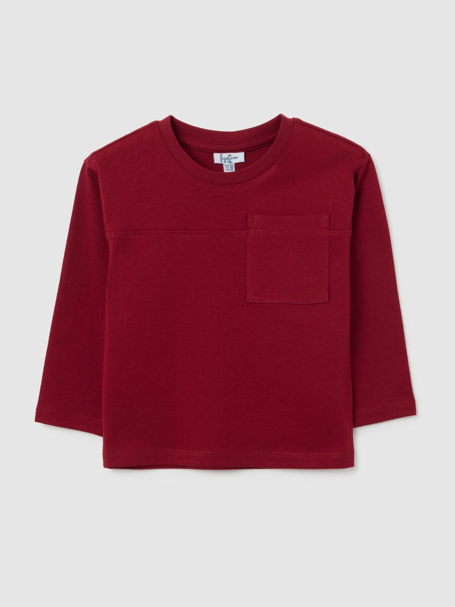 Maglietta in puro cotone rossa regular fit_0