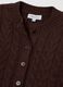 Brown regular fit cardigan with knit pattern and buttons_5