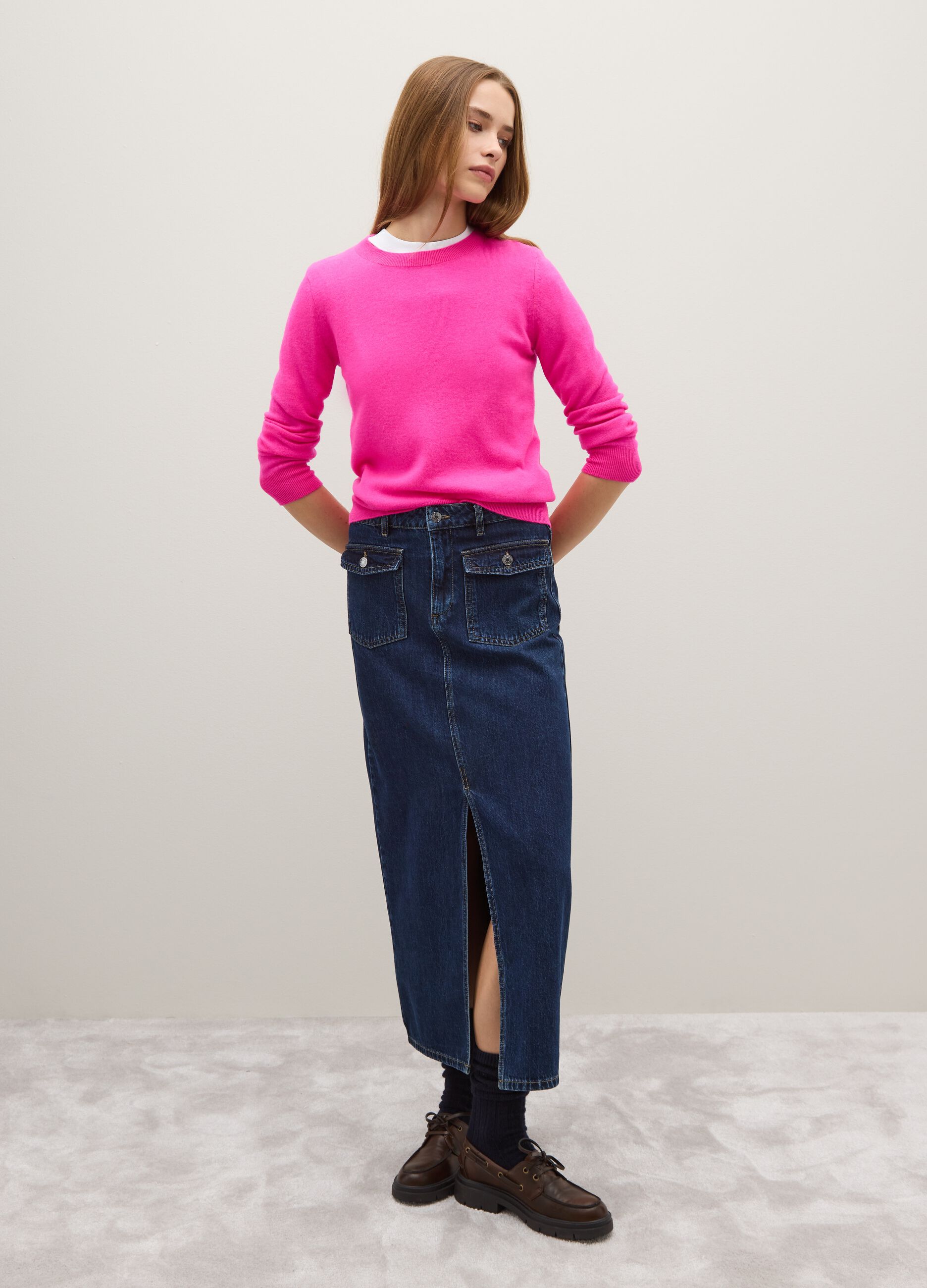 Pure Wool Pink Sweater Regular Fit