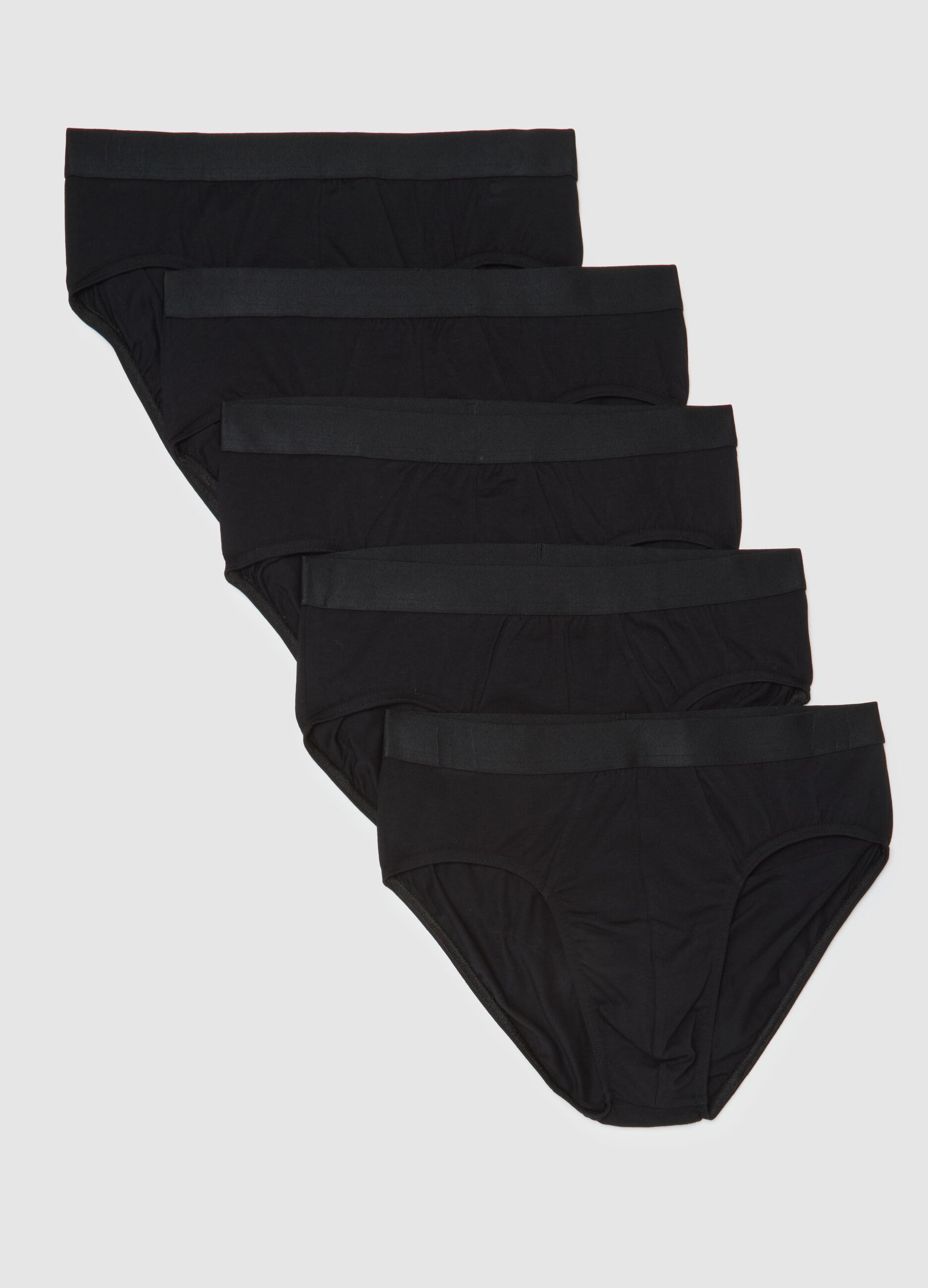 Black Cotton Regular Fit Briefs Set