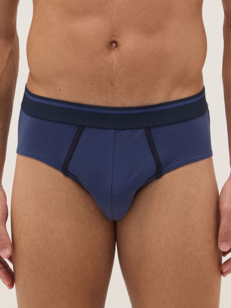 Tripack of blue stretch cotton briefs regular fit_1