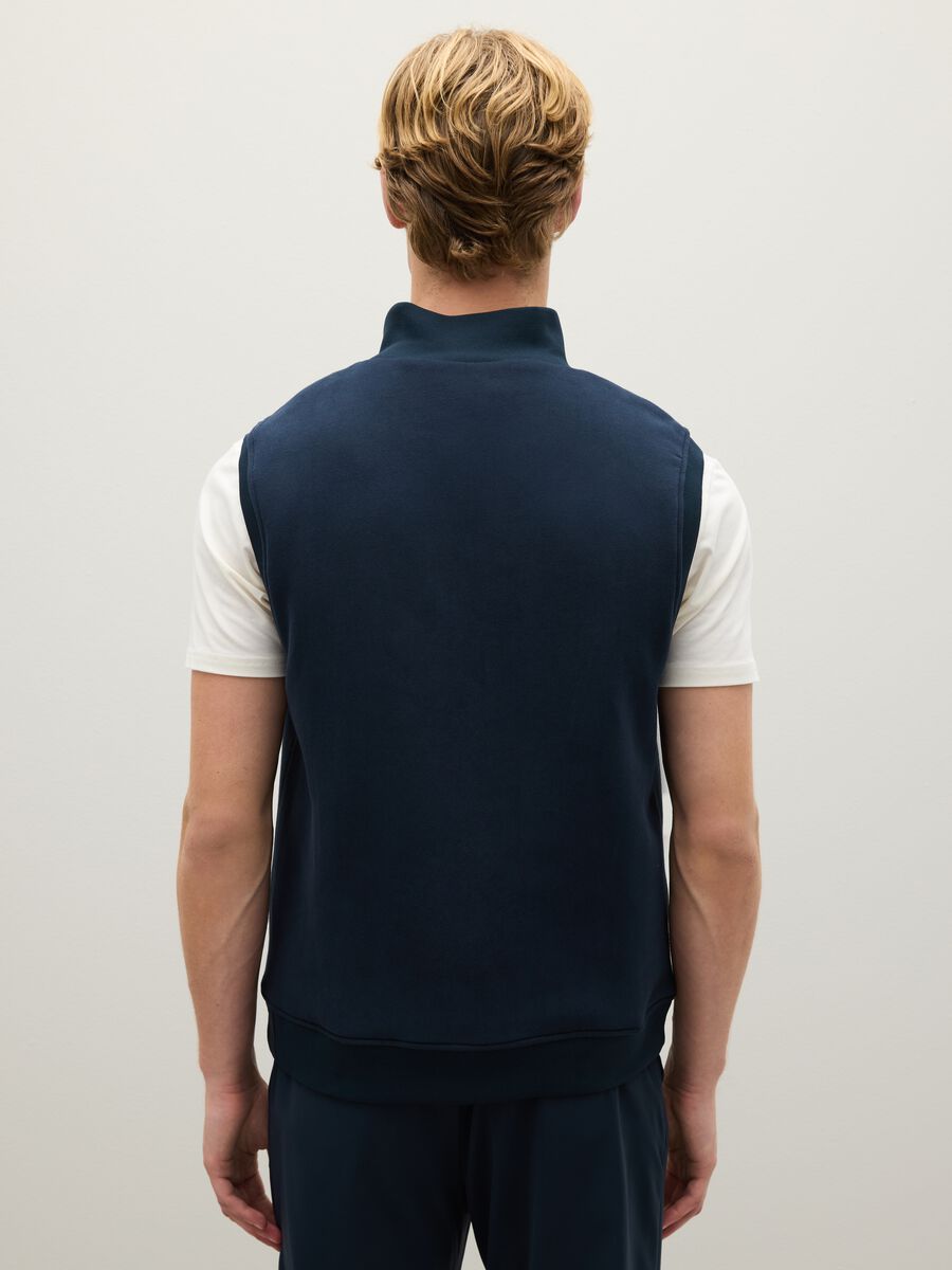 Blue pure cotton waistcoat regular fit_2