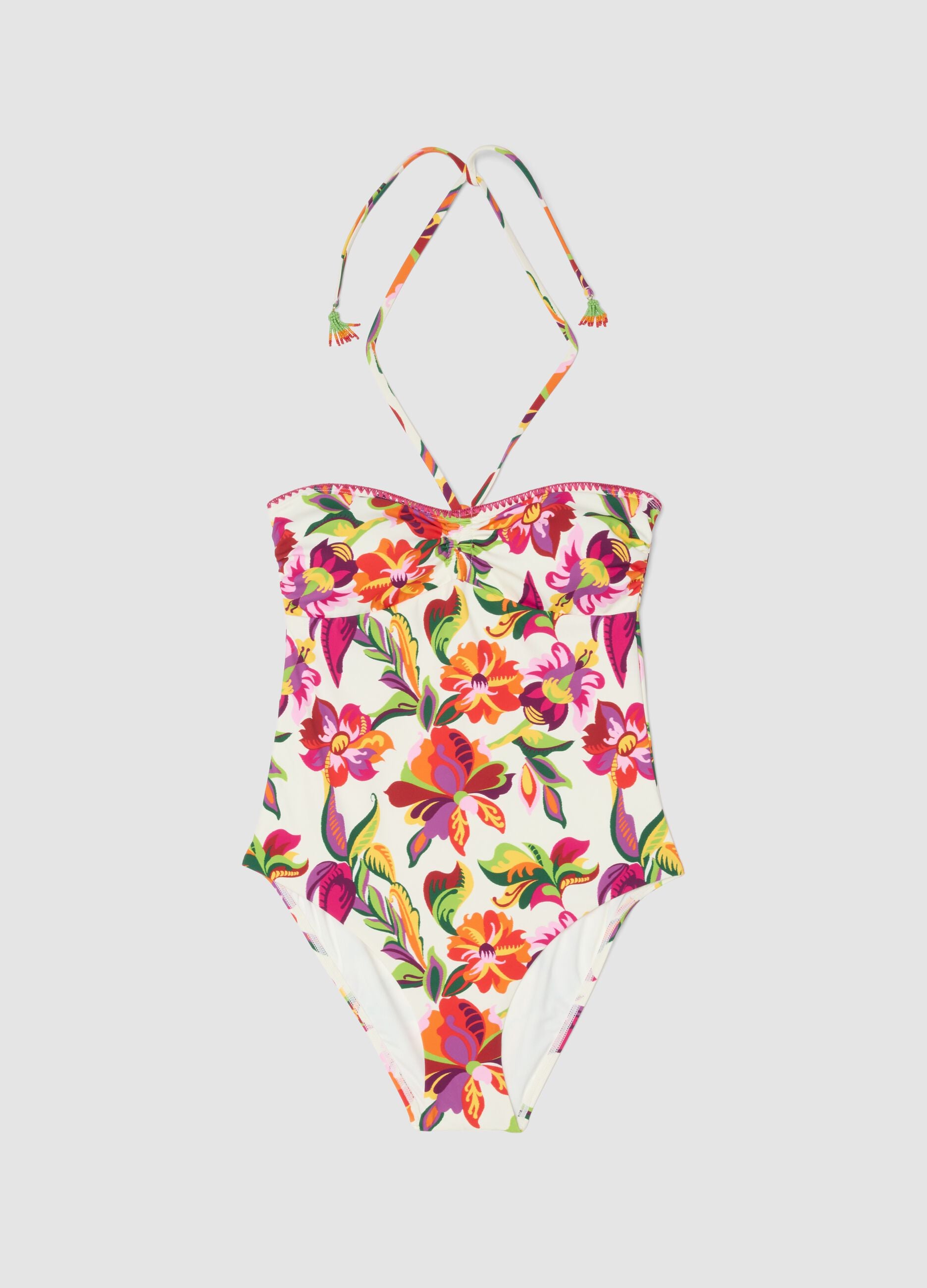 Multicolour Stretch Fabric Swimsuit