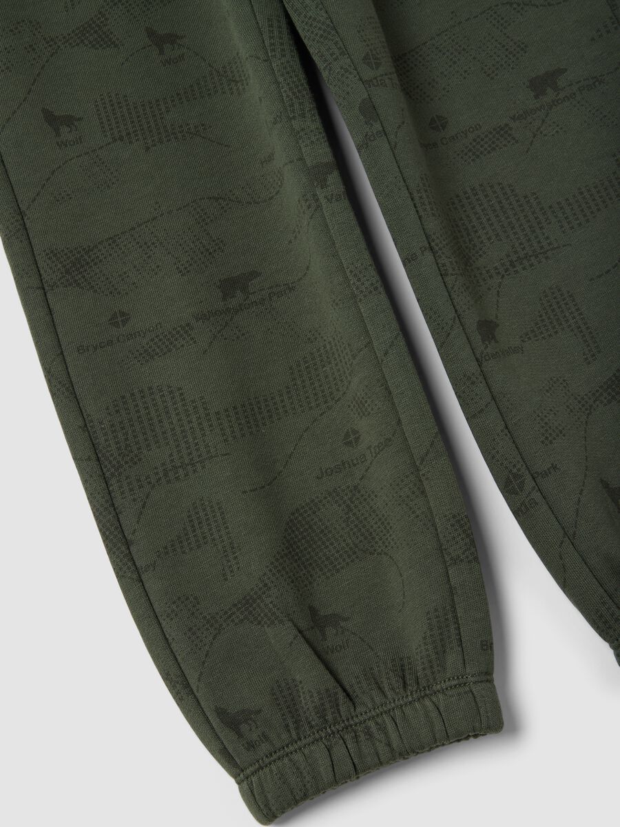 Pantaloni jogger verdi in puro cotone organico over fit_3