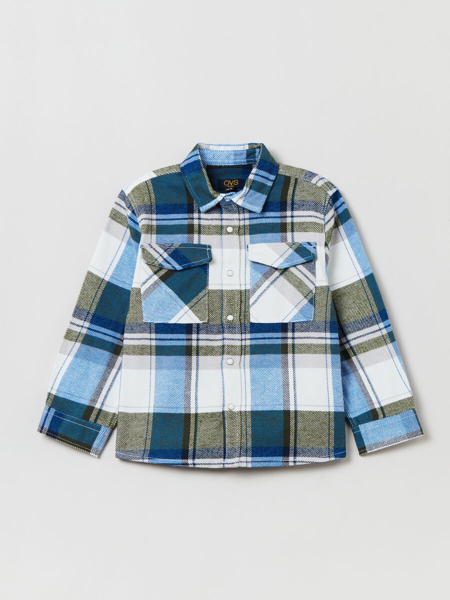 Camicia in flanella con fantasia check_0