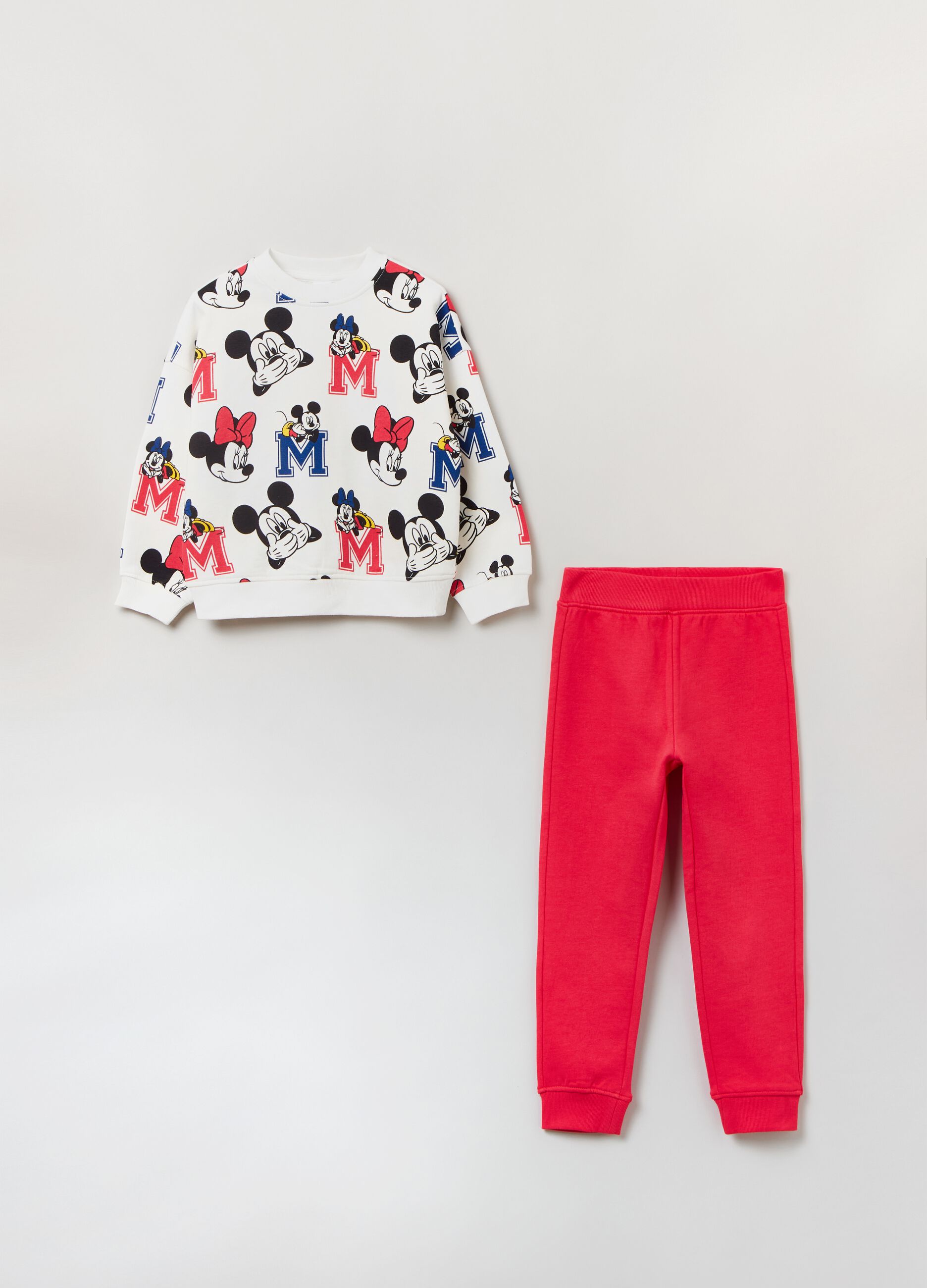Jogging set con stampa Minnie e Topolino_0