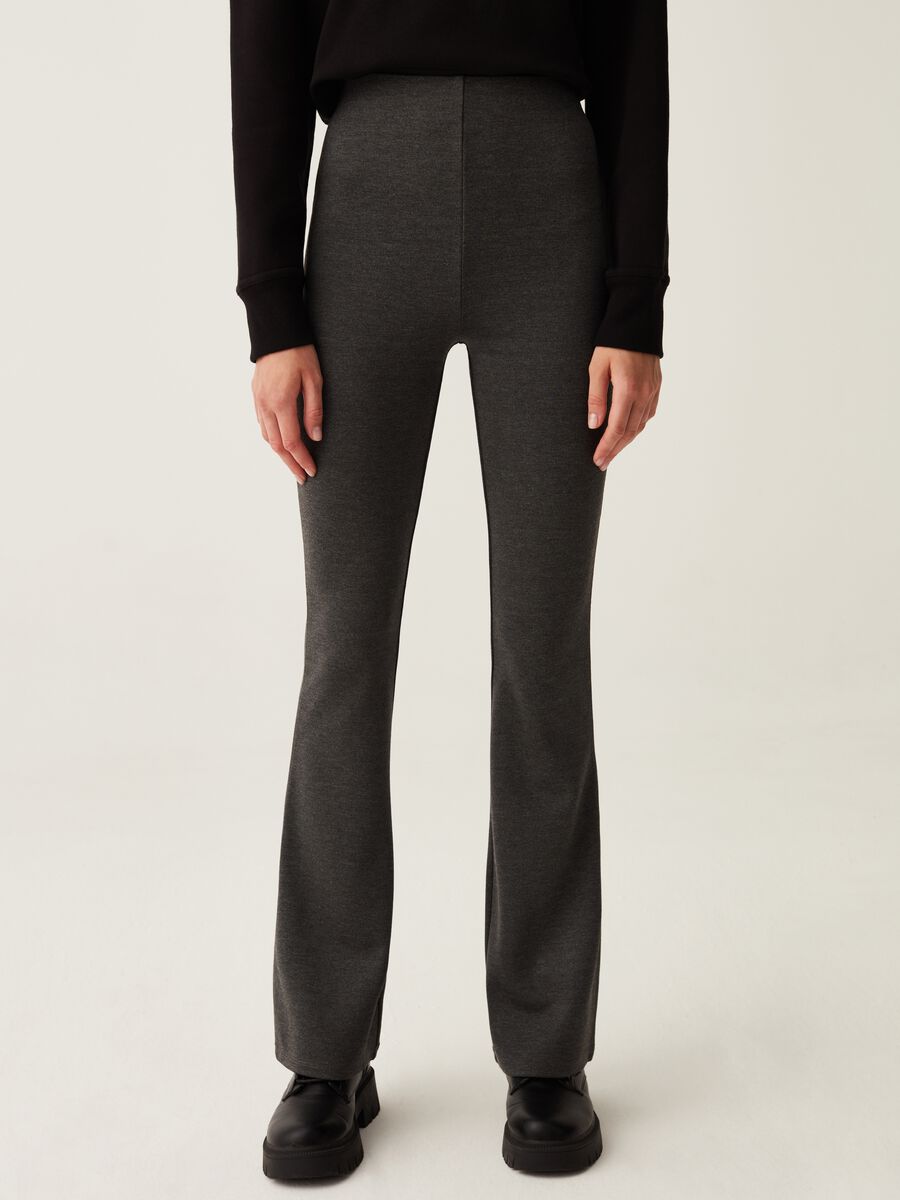 Leggings flare fit a vita alta_3