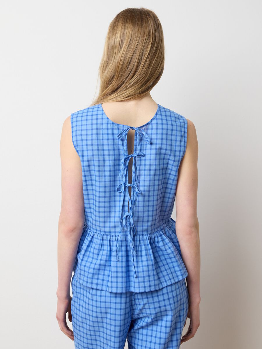 Women's light-blue pure cotton top with regular fit_3