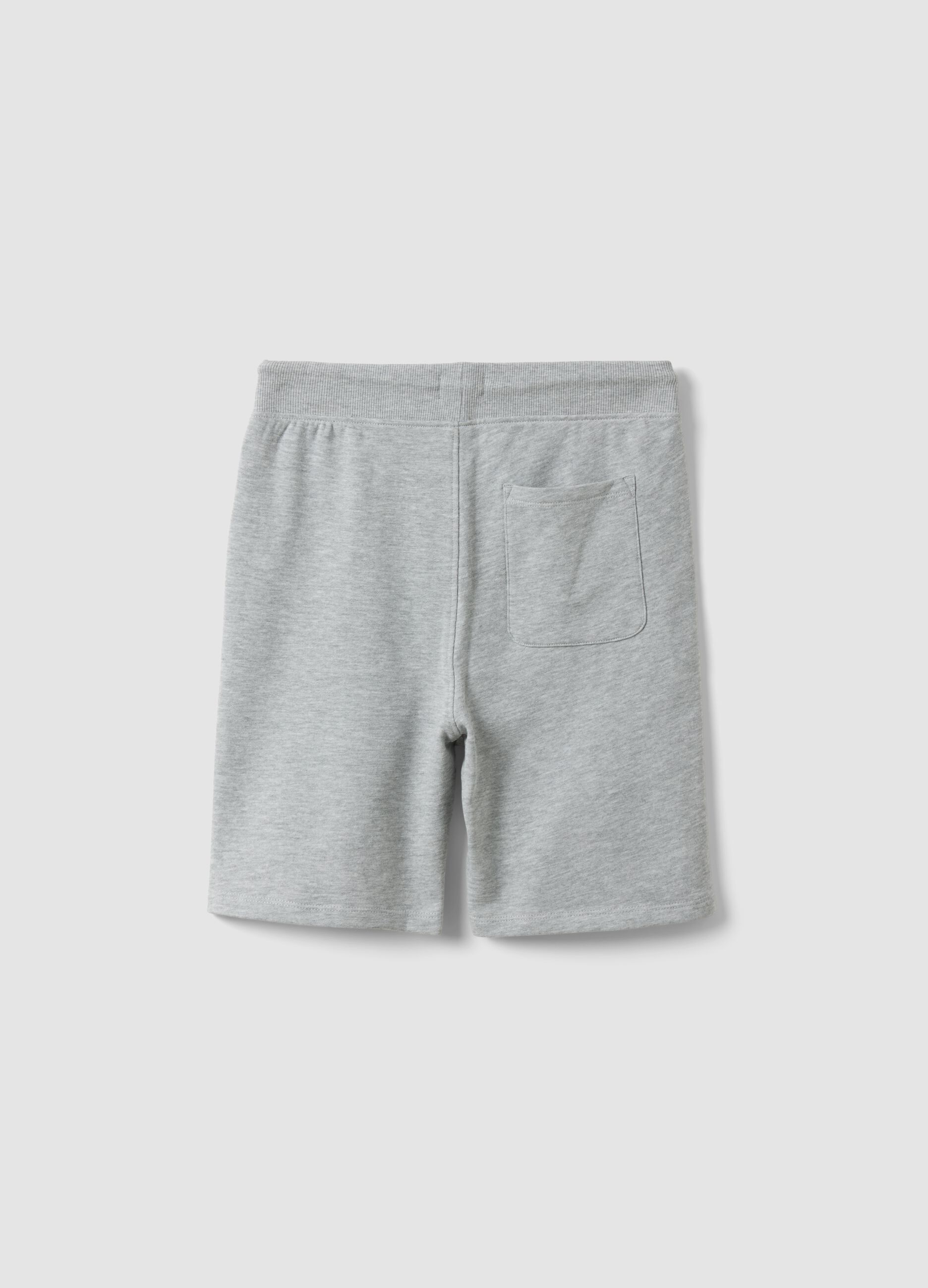 Boys' grey 100% cotton relaxed-fit shorts