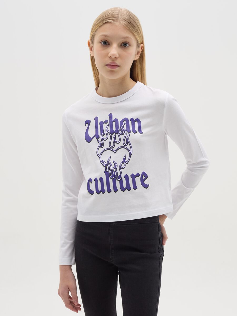 T-shirt a maniche lunghe stampa "Urban Culture"_0