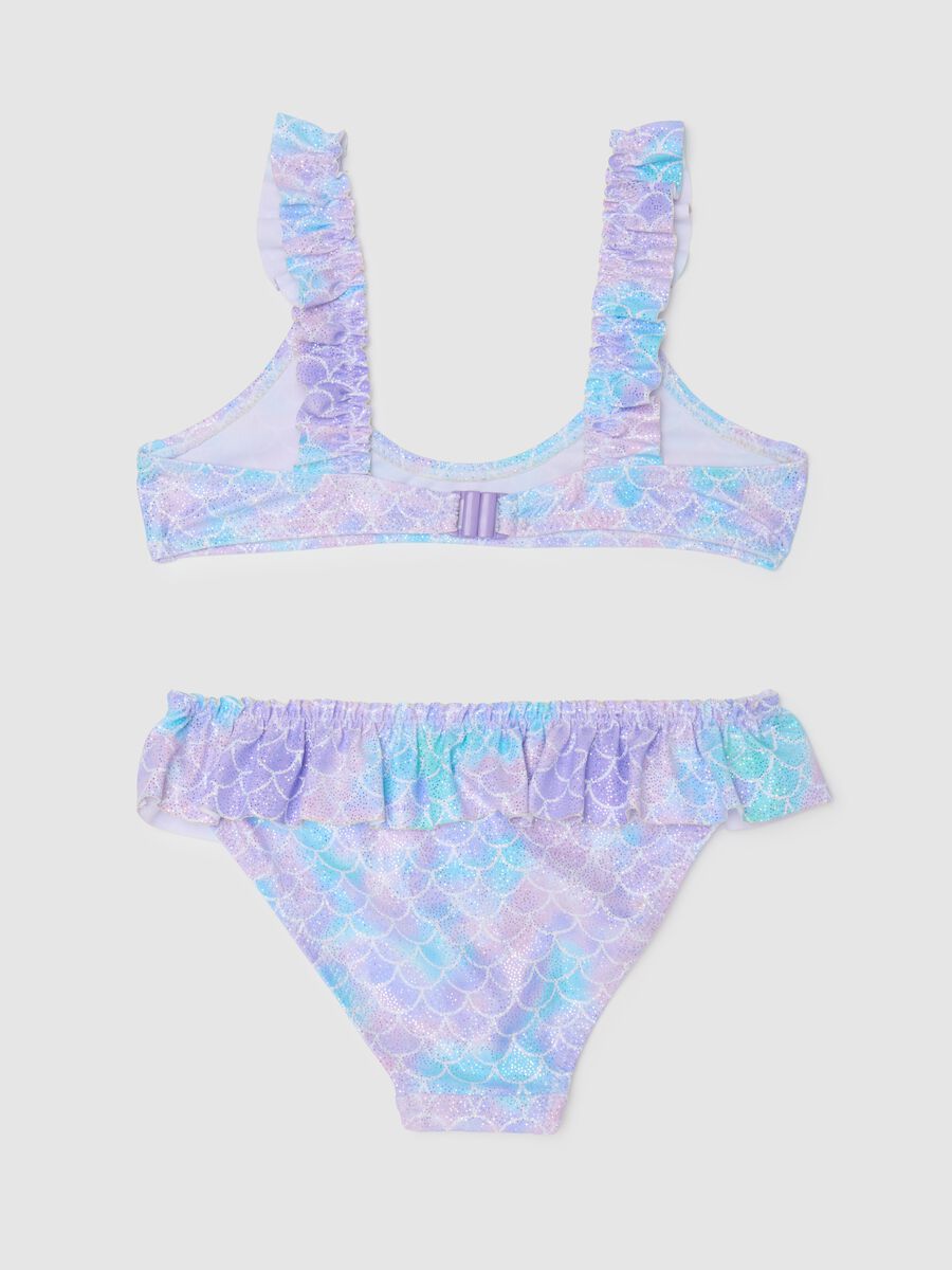 Multicoloured Girls' Bikini with Ruffles_1