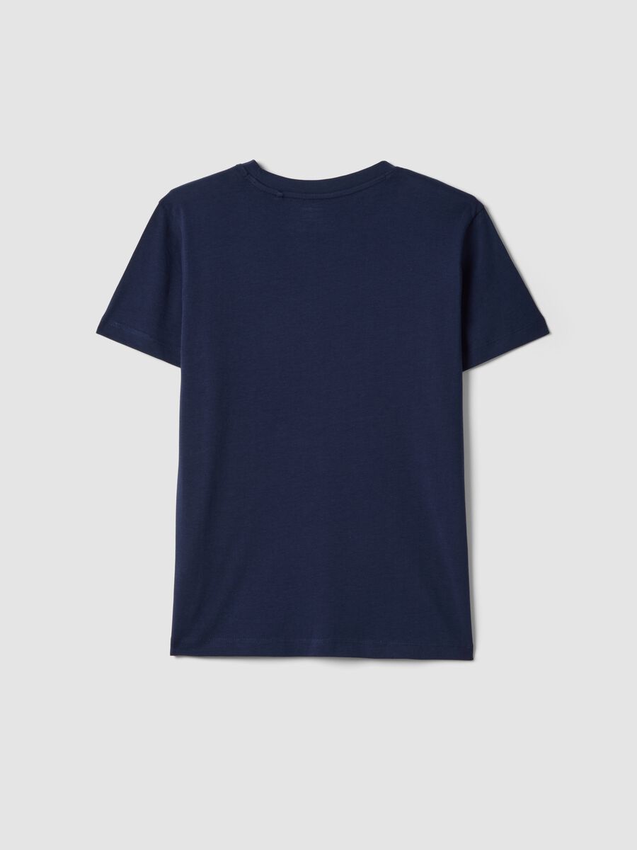 T-shirt in puro cotone blu da ragazzo regular fit_1