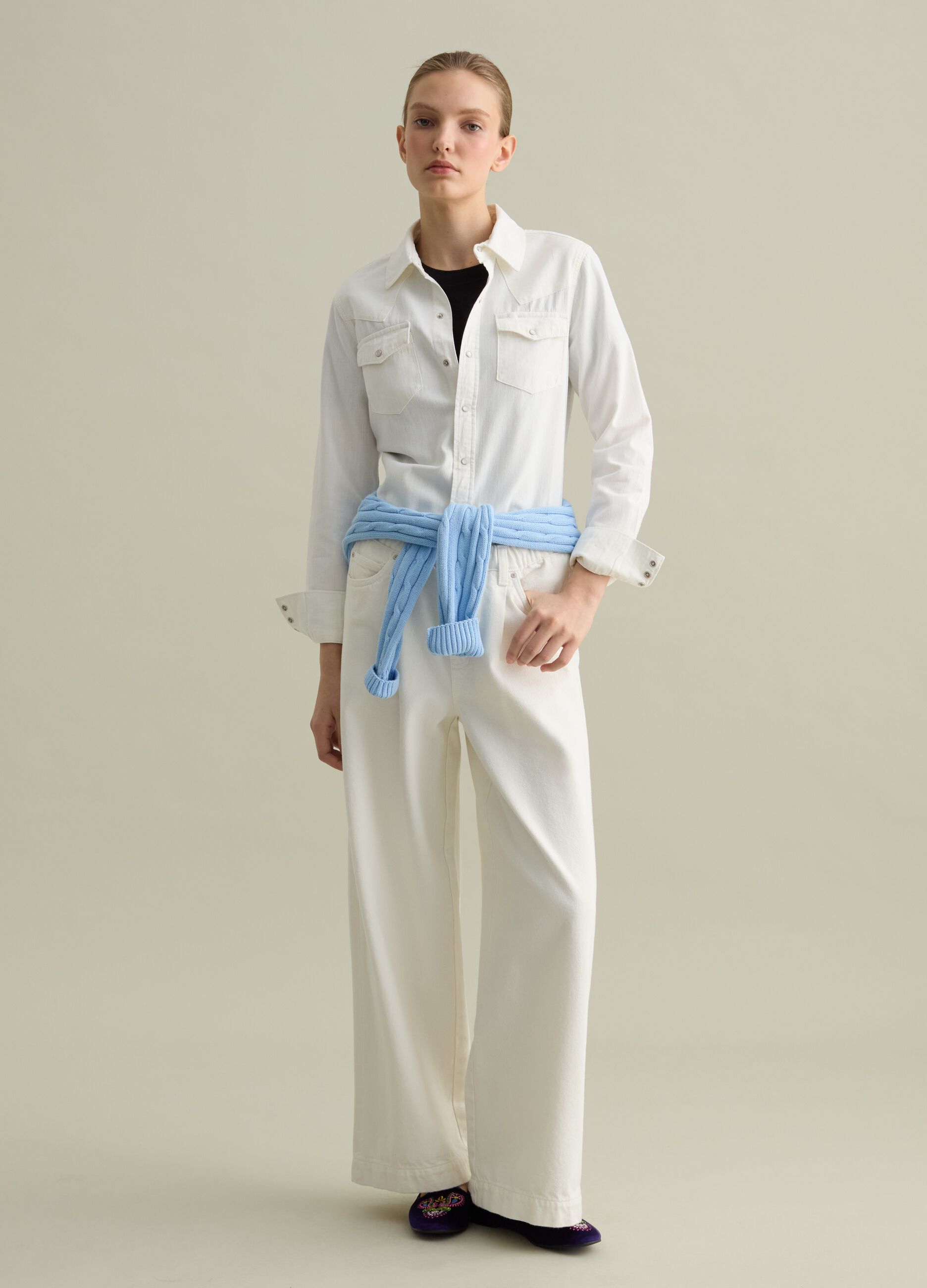 Camicia western in denim