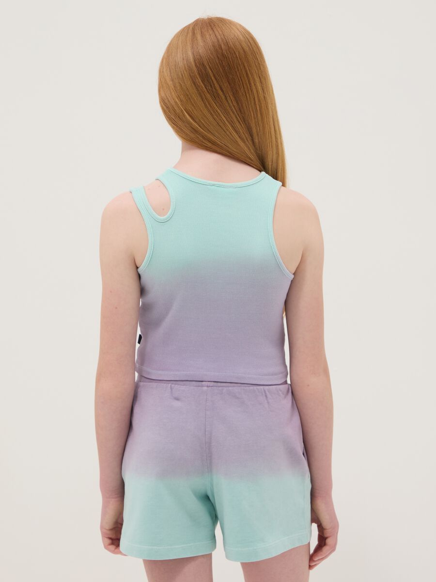 Tank top viola in cotone elasticizzato sfumato per ragazza fitted_2