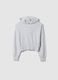 Grey pure cotton hoodie for girls with relaxed fit_0