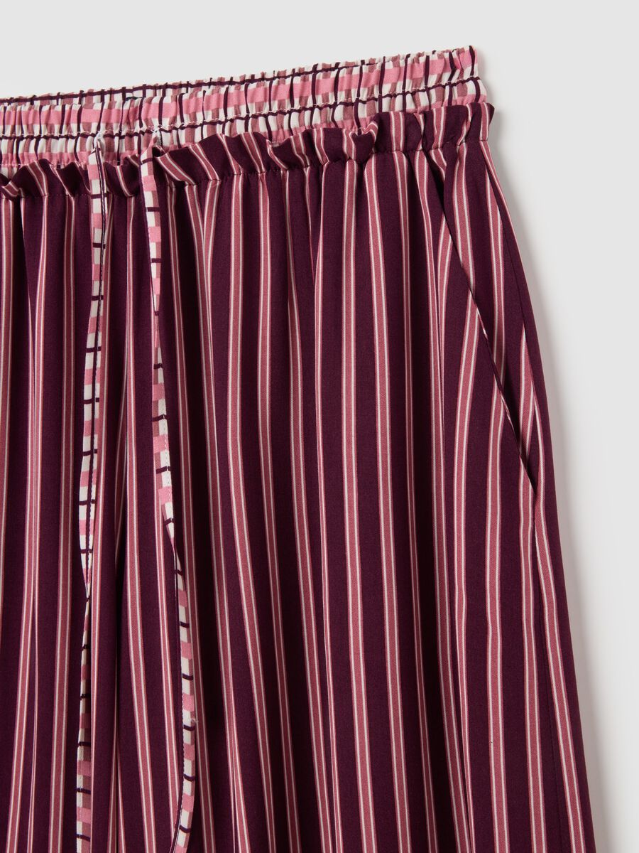 Pink striped pyjama trousers with elasticated waistband_1