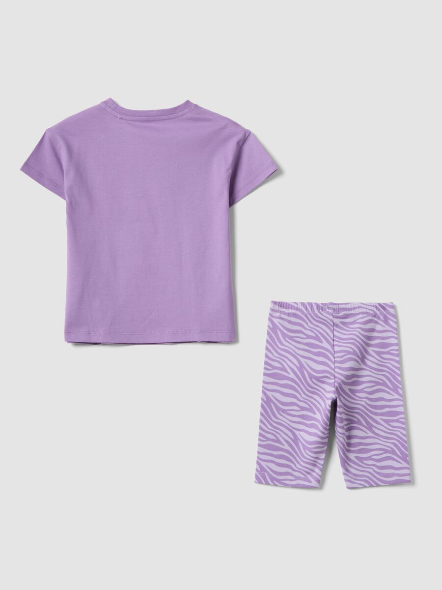 Completo viola in puro cotone con t-shirt e leggings_1