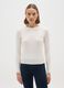 Pullover bianco con collo rotondo_0