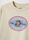 Beige Crew Neck Sweatshirt for Kids in Pure Cotton Regular Fit_2