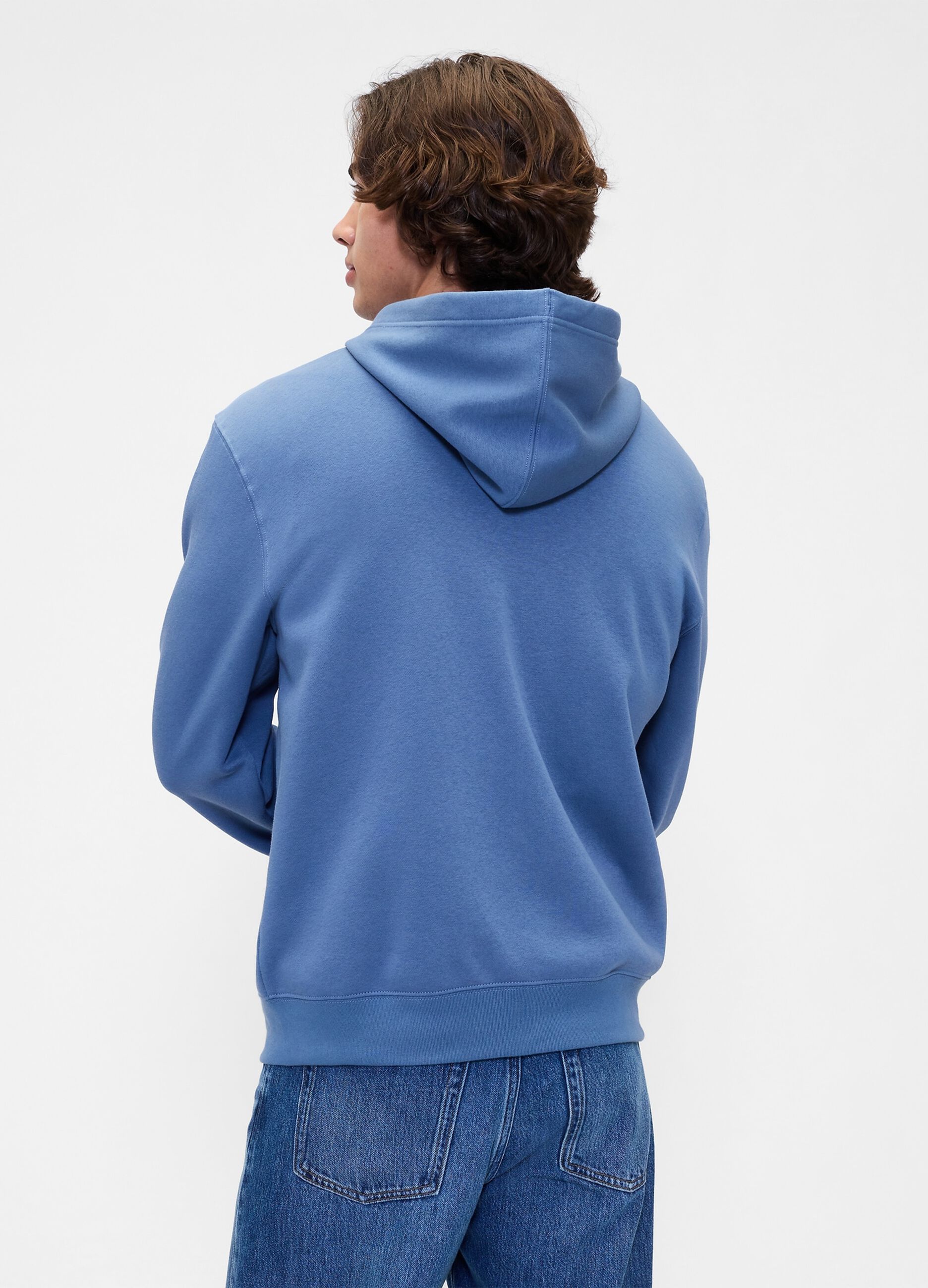 Felpa blu con chiusura a zip intera
