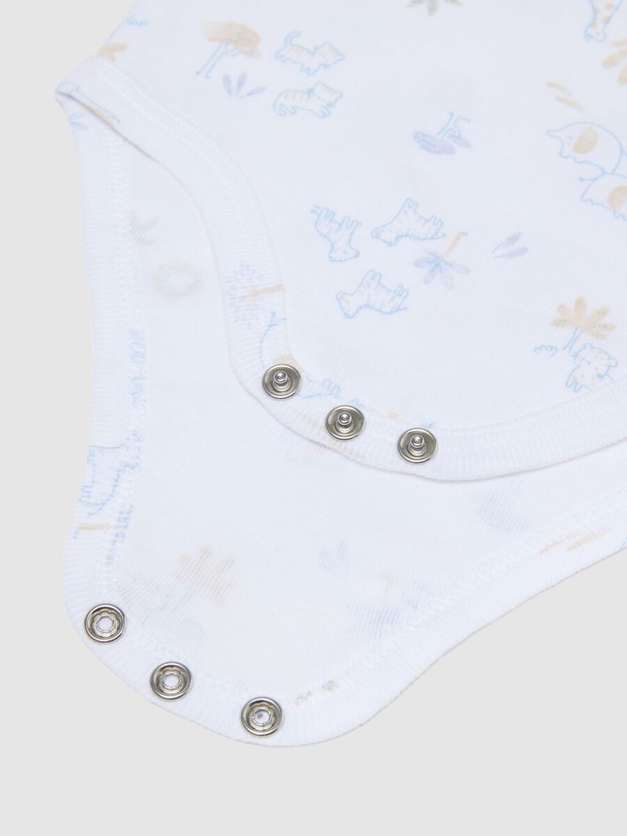 Multicolour sleeveless cotton bodysuit tripack for newborns_3