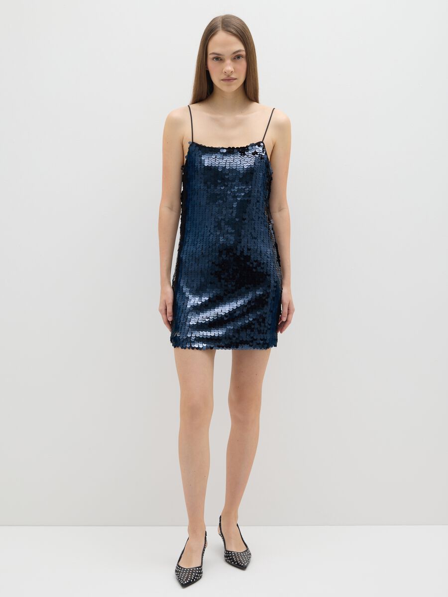 Abito nero con paillettes regular fit_0