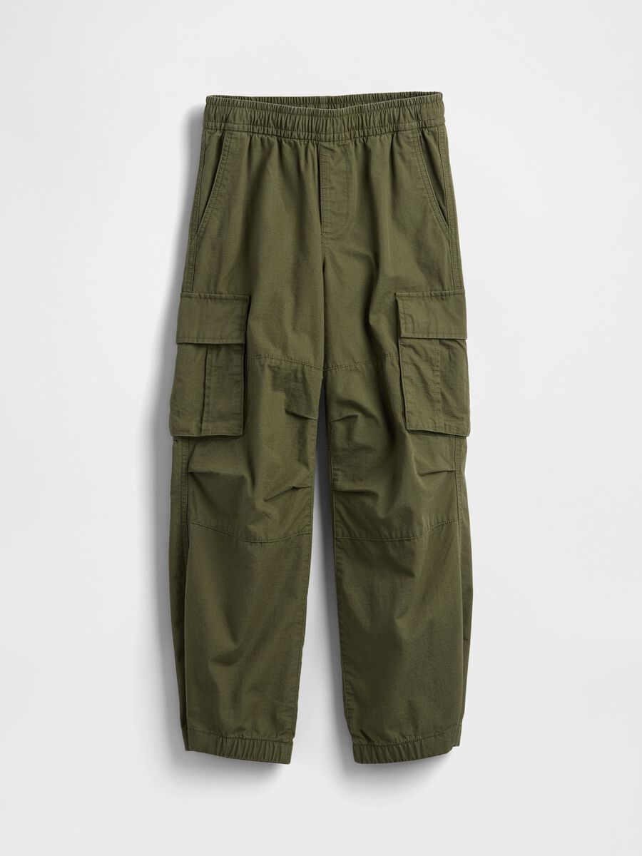 Green cargo trousers for boys_5