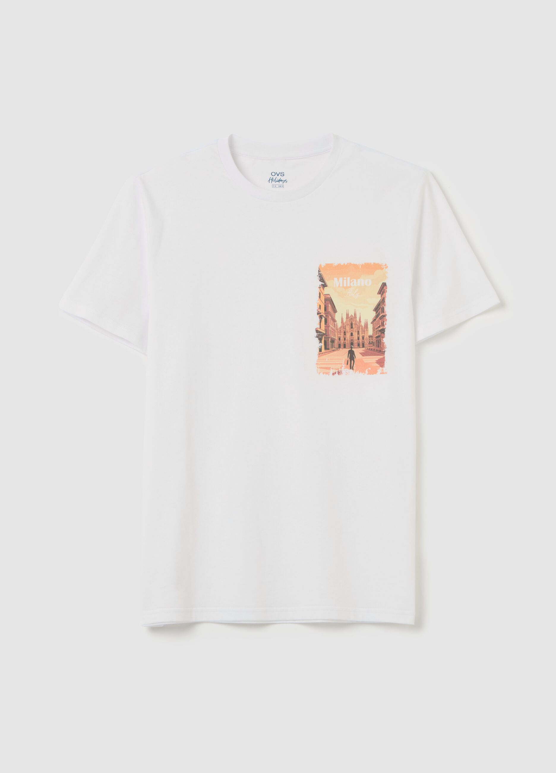 T-shirt in cotone con stampa "Milano Italy"