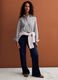 Blue stretch cotton wide-leg jeans_0