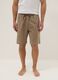 Beige cotton-linen blend pyjama shorts, regular fit_1