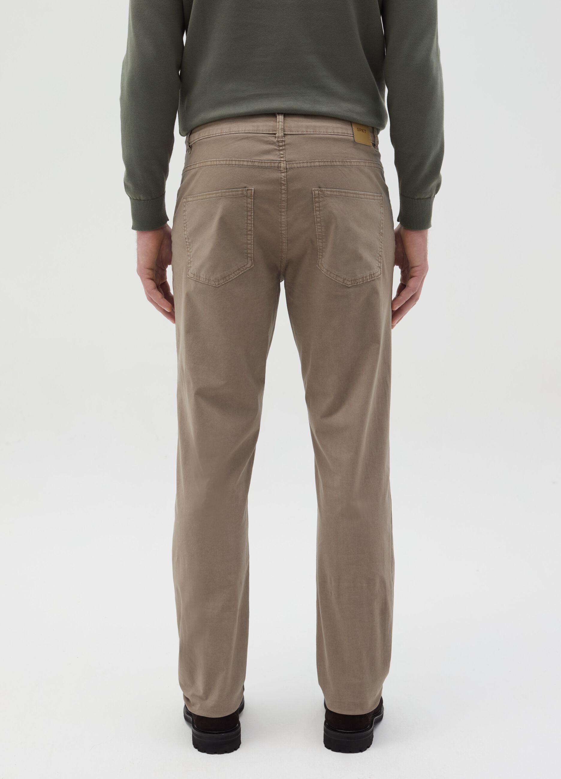 Slim-fit trousers in cotton poplin