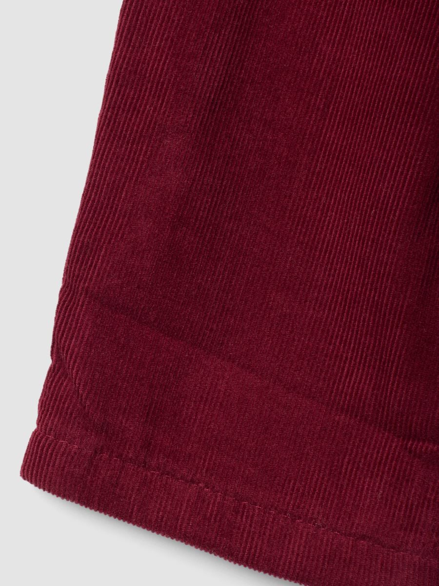 Pantaloni rosa in puro cotone con vita elasticizzata_3