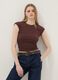 Brown Stretch Cotton Fitted Tank Top_0