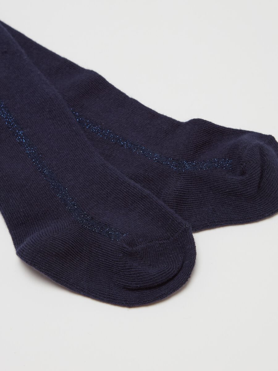 Organic cotton tights with side band in lurex_1