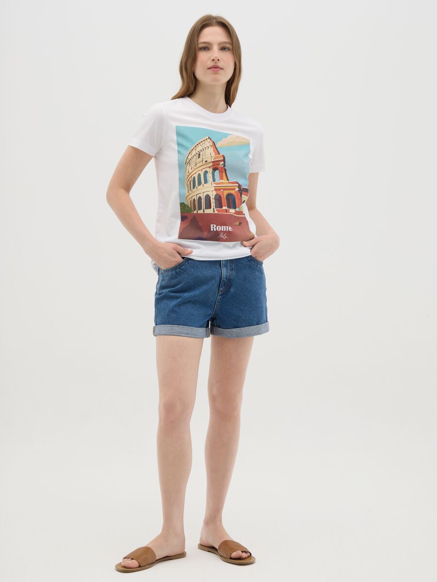 Women's pure cotton white t-shirt regular fit_1