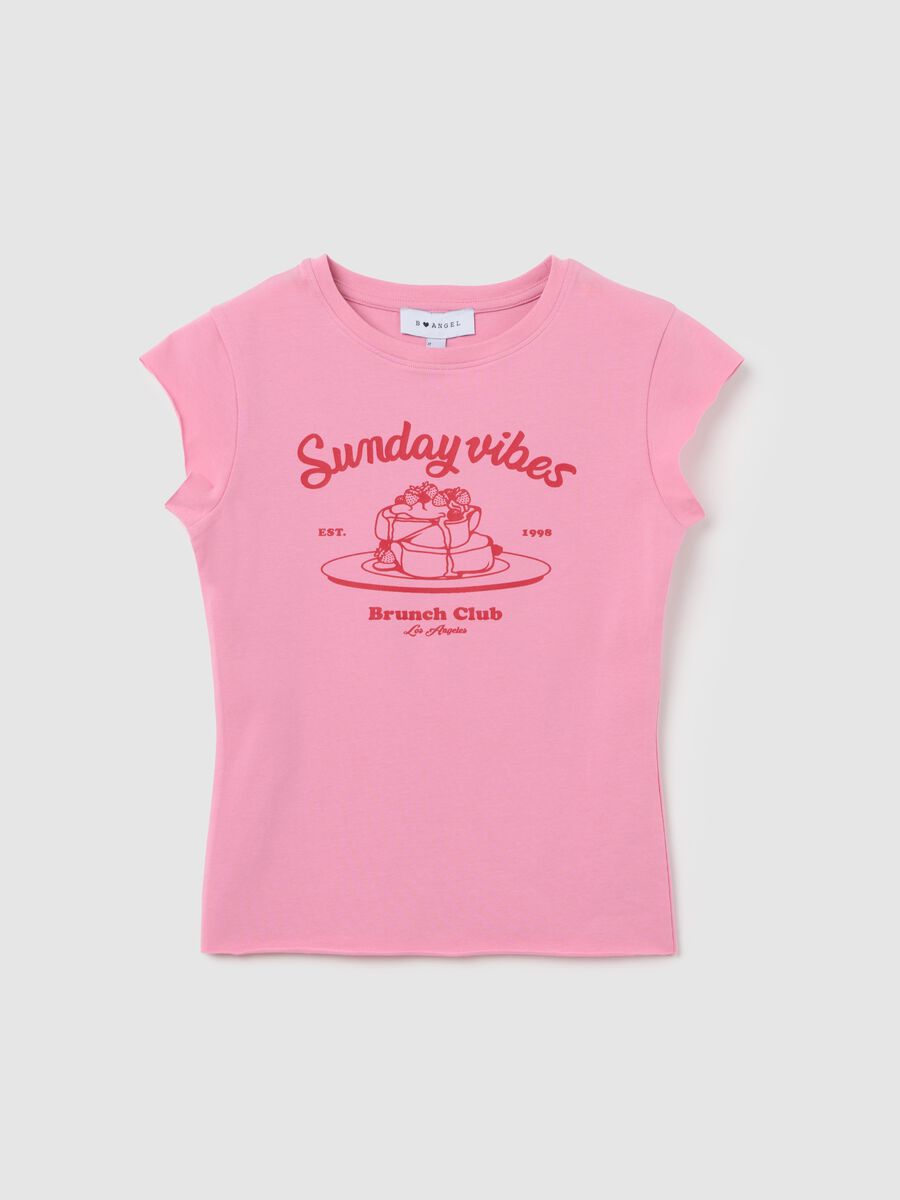 Pink 'Sunday Vibes' Stretch Cotton T-shirt_4