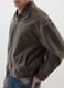 Brown Faux Leather Bomber Jacket_4