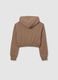 Girls' brown cotton blend fitted full zip hoodie_1