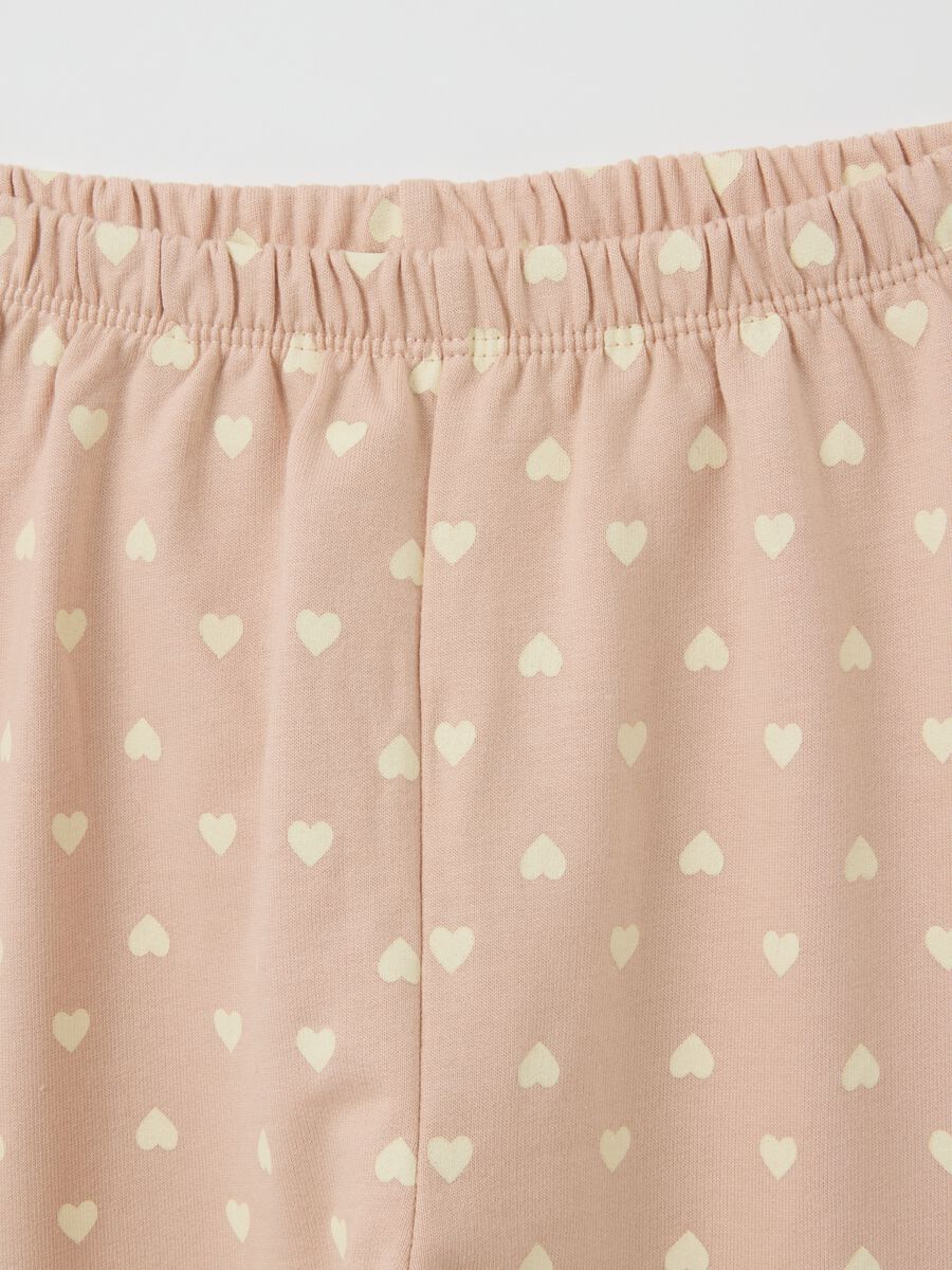 Pigiama da neonata in puro cotone beige con stampa_2