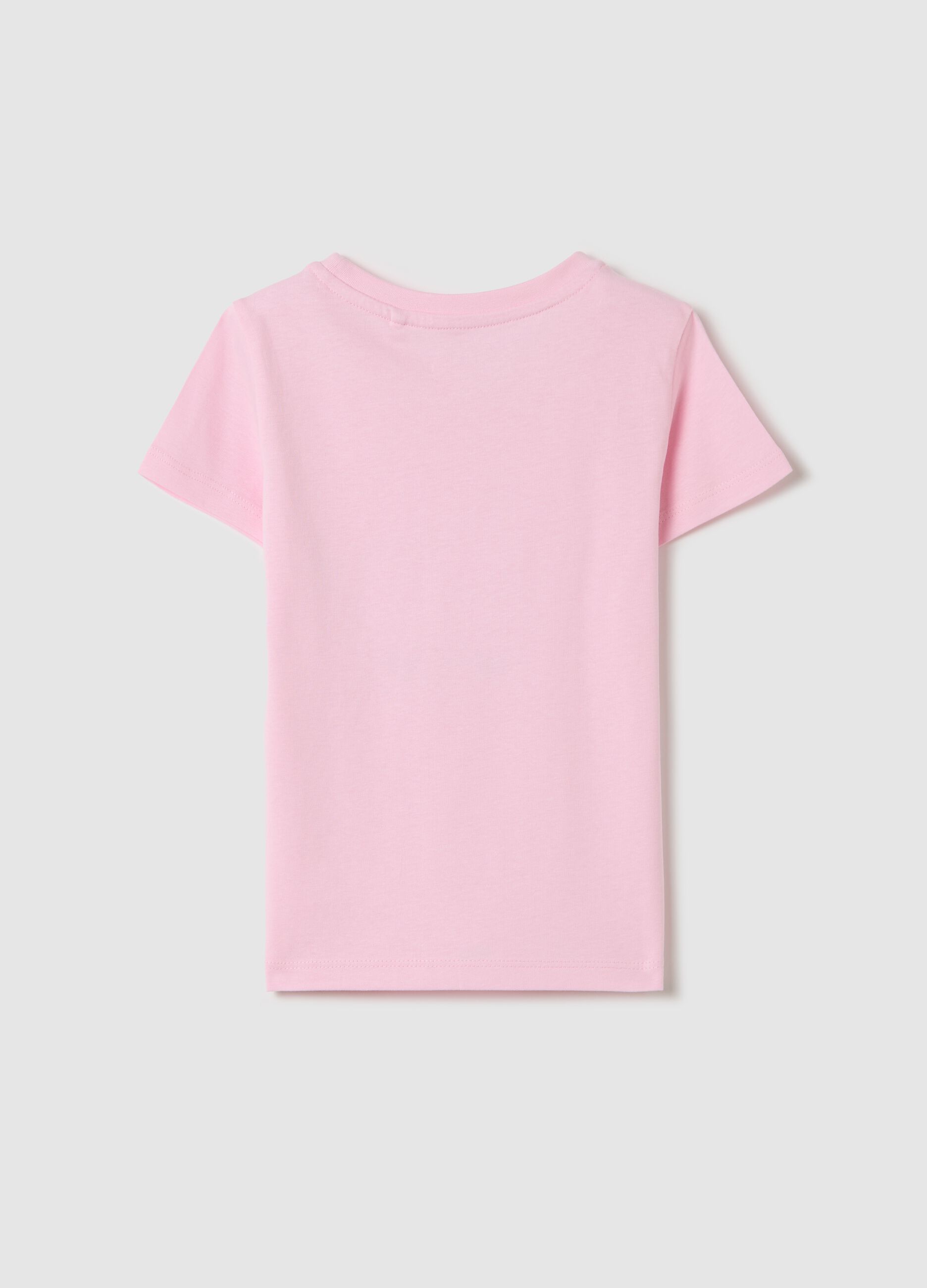 Pink T-shirt in cotton with print
