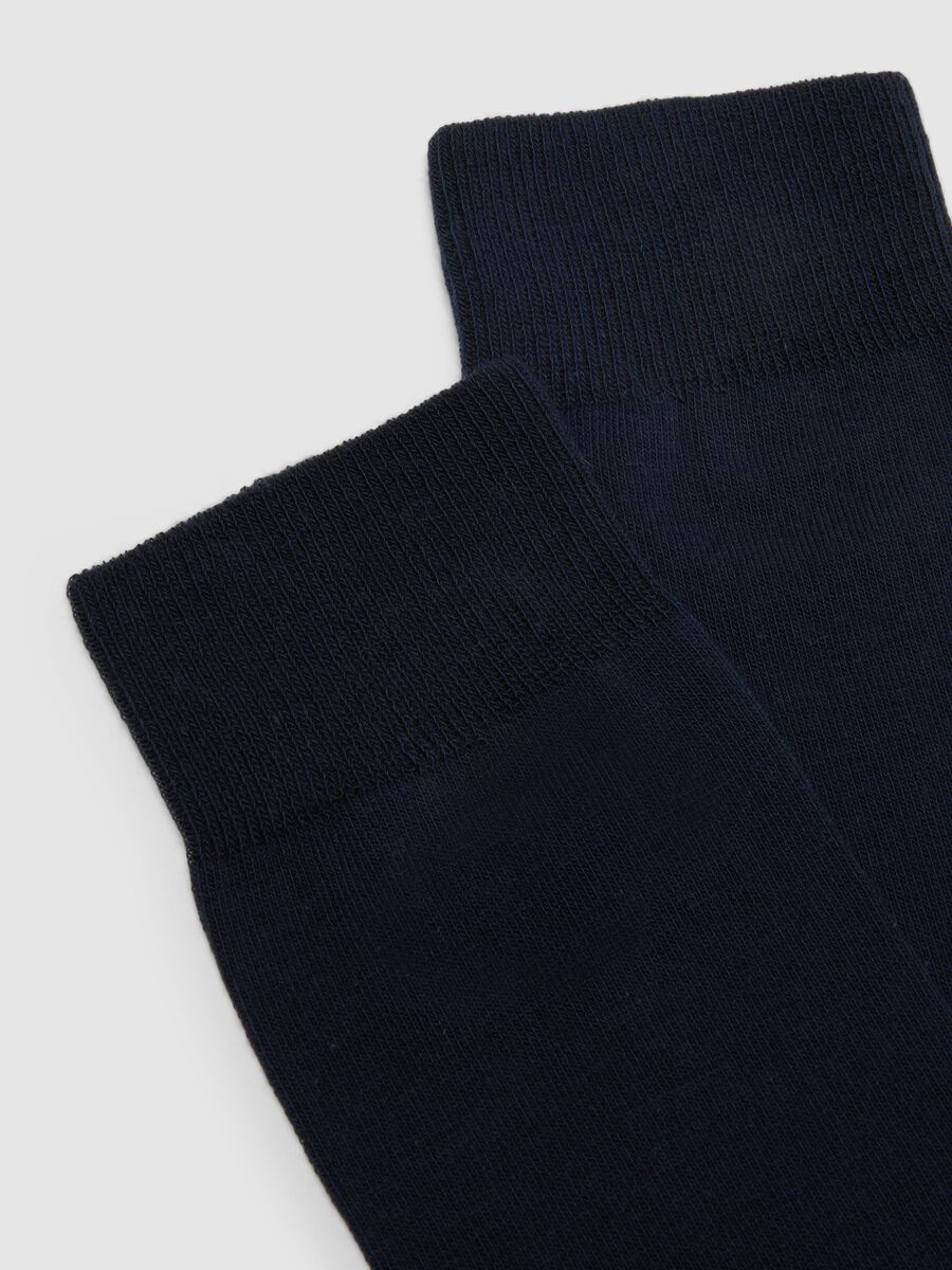 Two-pack of short blue cotton blend socks, regular fit_1