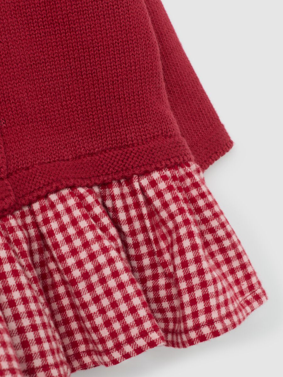 Baby girl's red pure cotton dress with regular fit_3