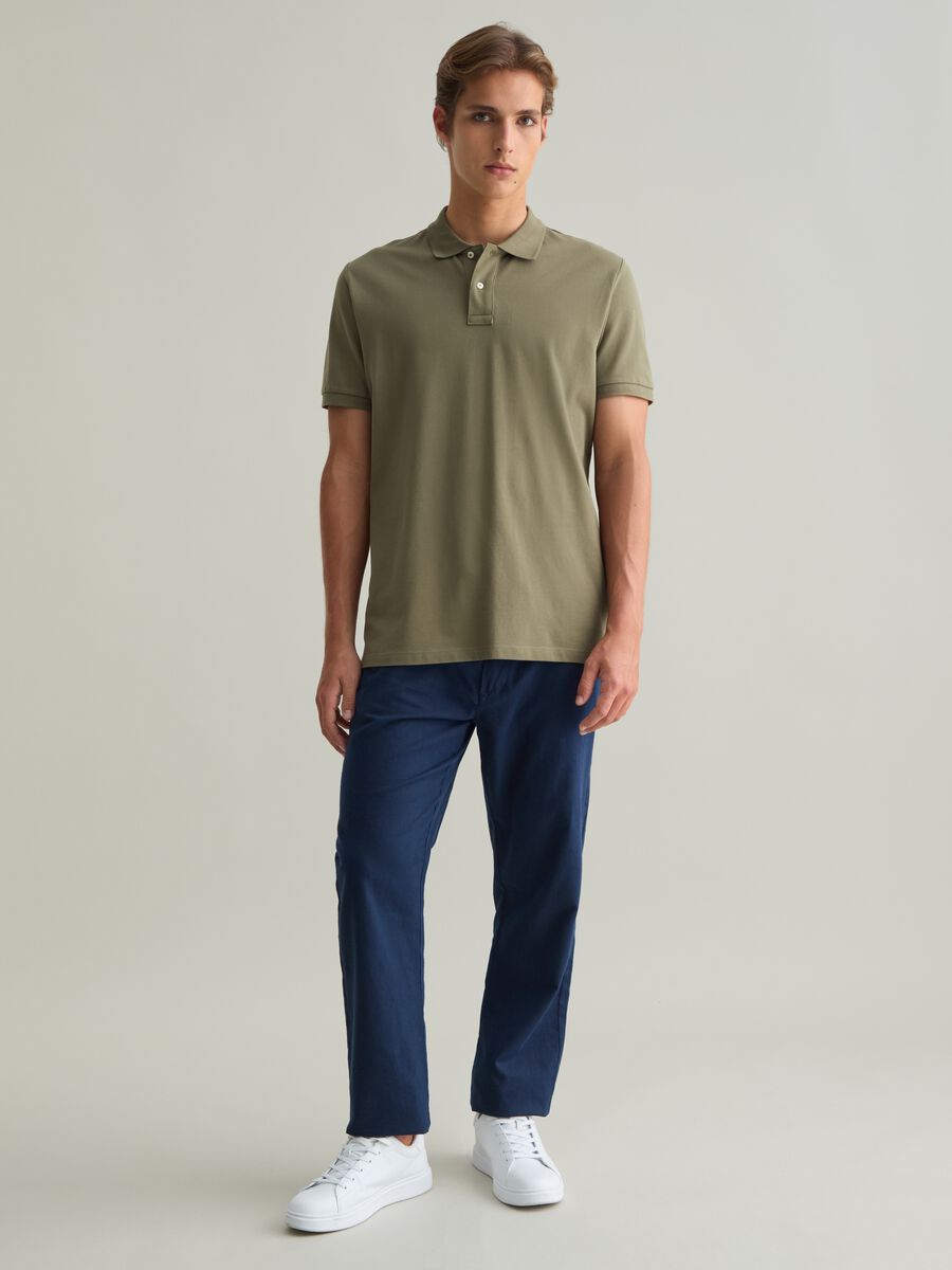Green short sleeve cotton polo_1