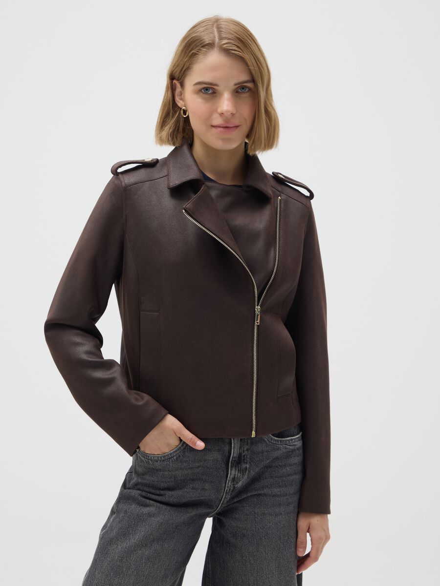 Brown Regular Fit Jacket_0