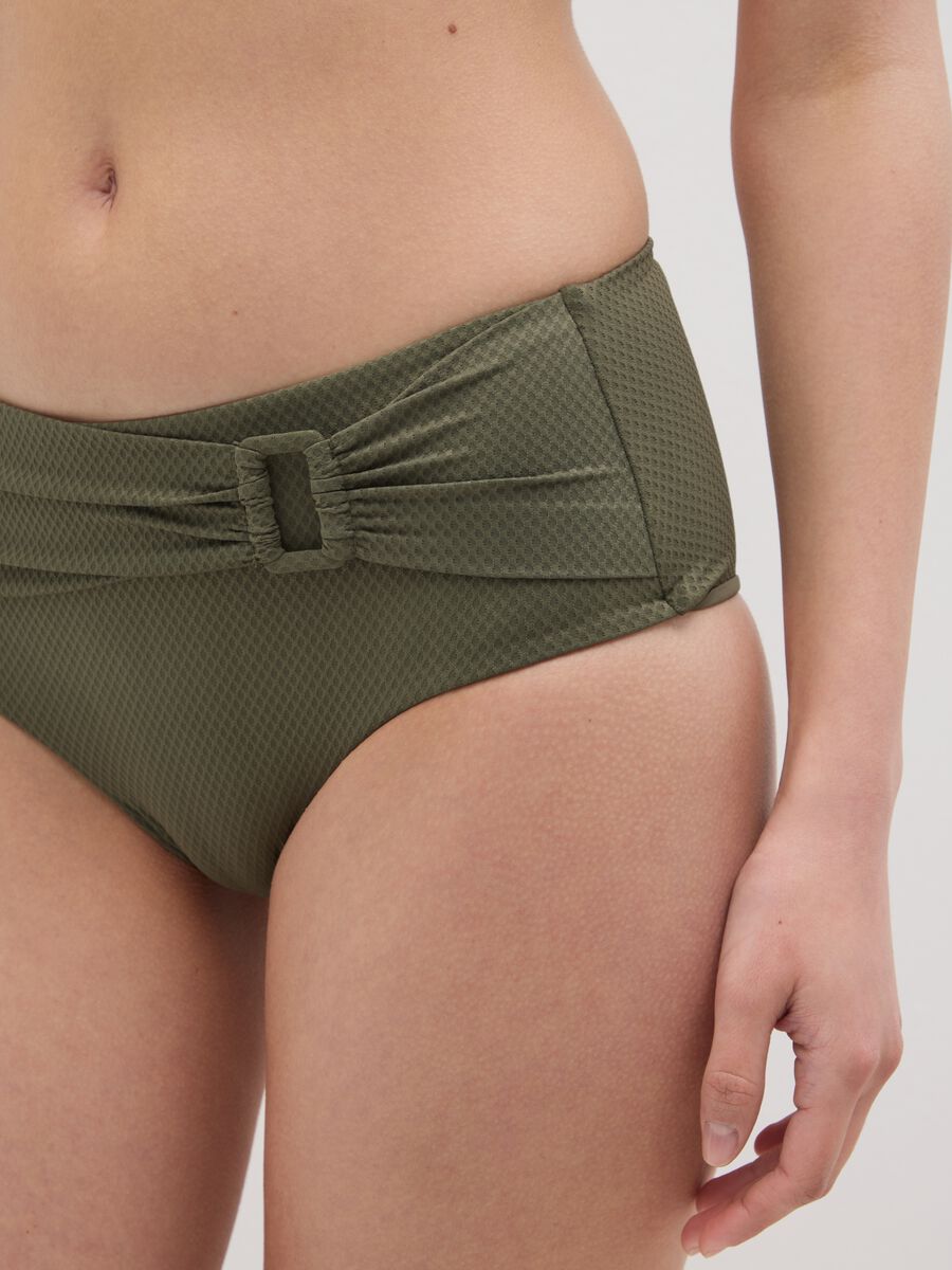 Green high-rise bikini briefs with buckle_4