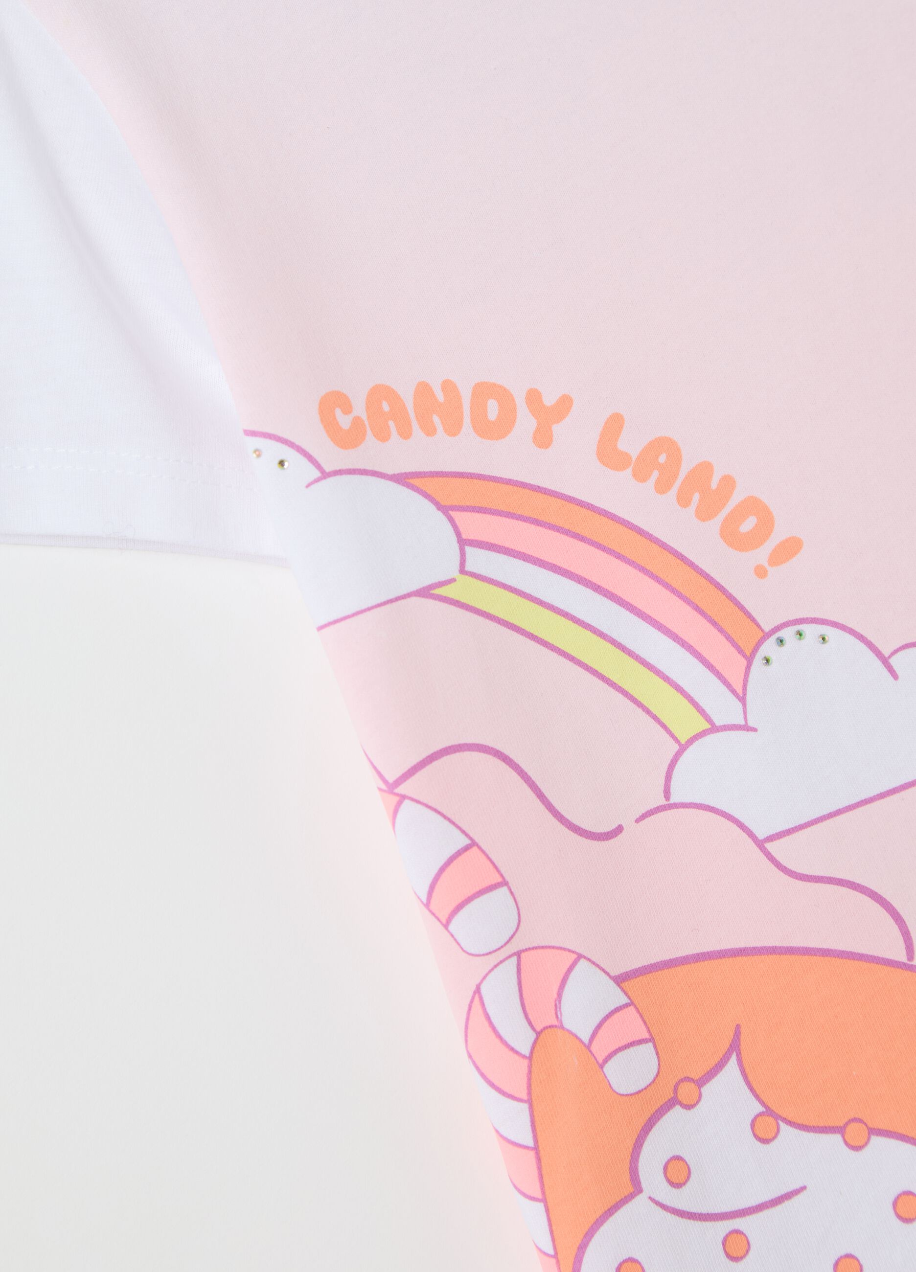 Girls’ multicoloured regular-fit T-shirt in 100% cotton with print
