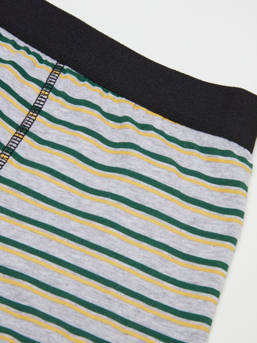 Midi boxer shorts in stretch cotton with pattern._5