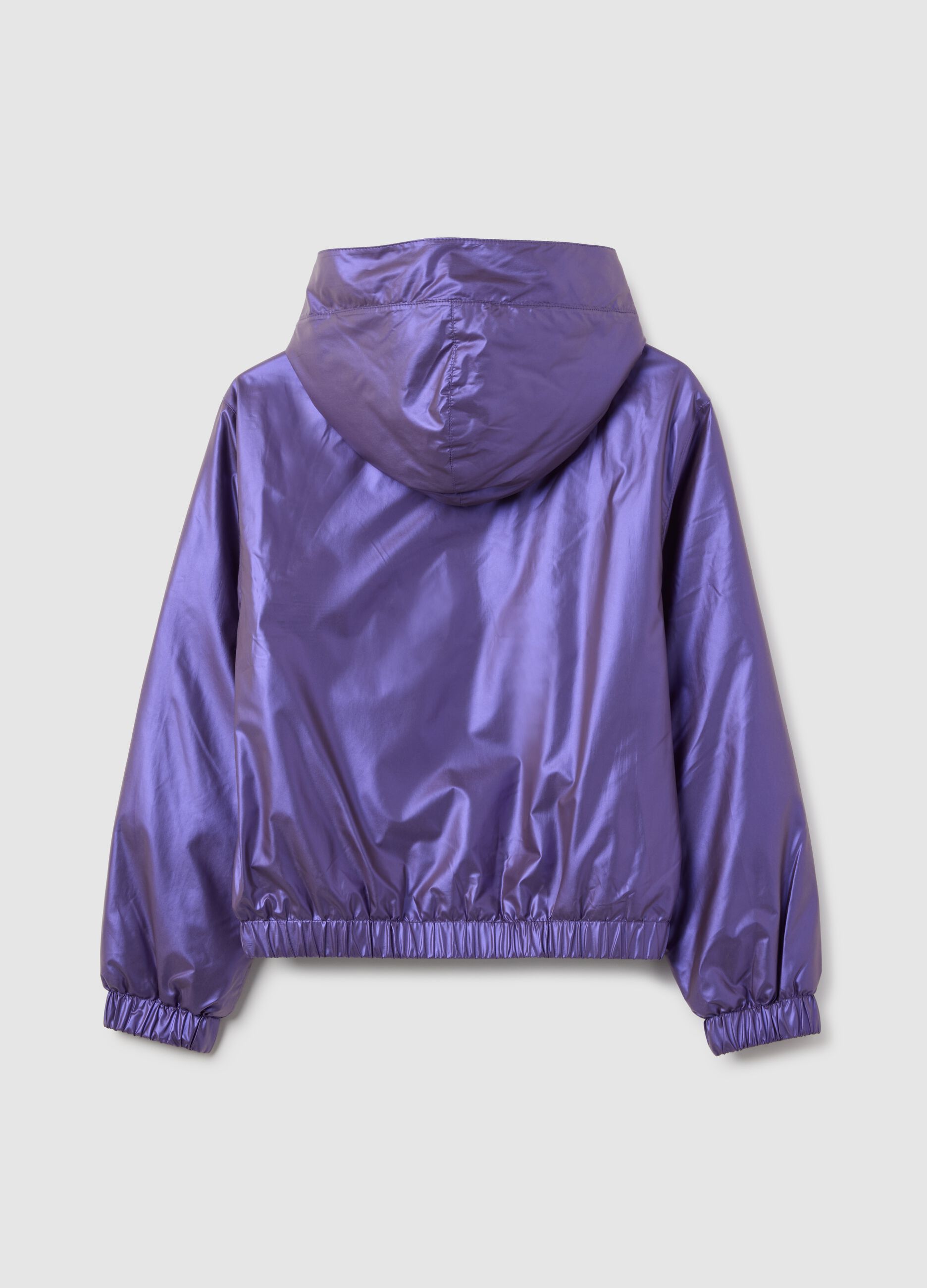 Girls' purple regular fit jacket with hood