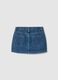Girls' regular fit blue denim pure cotton miniskirt_4