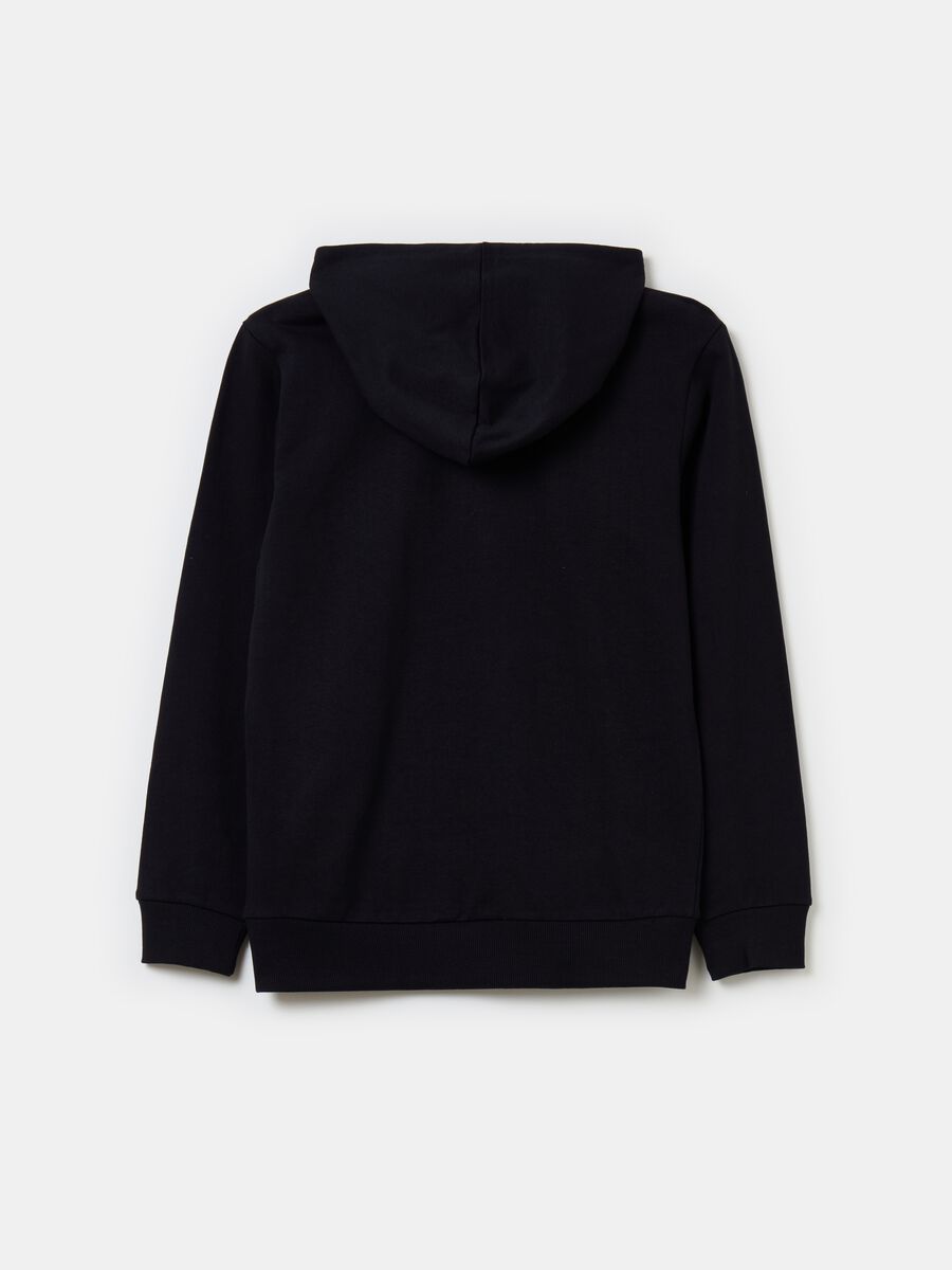 Cotton hooded sweatshirt with logo print_1